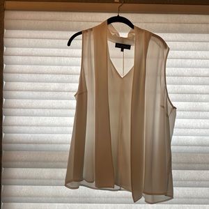 Eloquii Cream Sleeveless Blouse